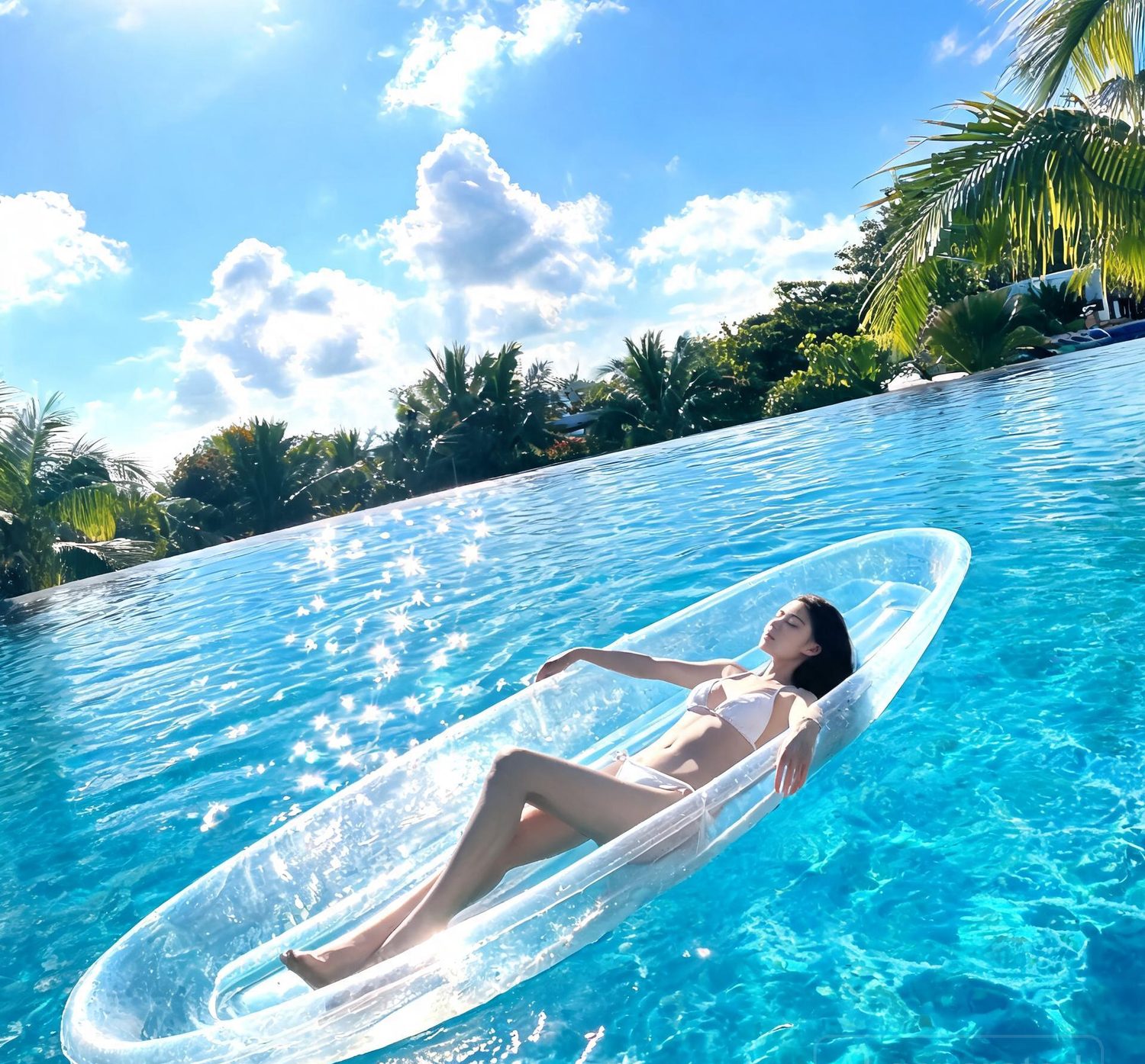 Air lounger on the water
